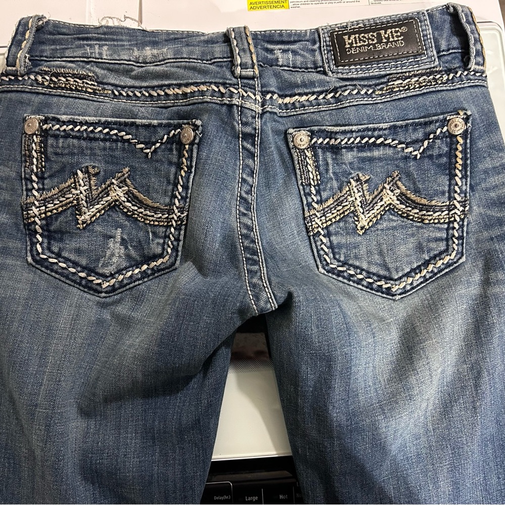 Miss Me Women's Medium Blue Embroidered Bootcut Jeans